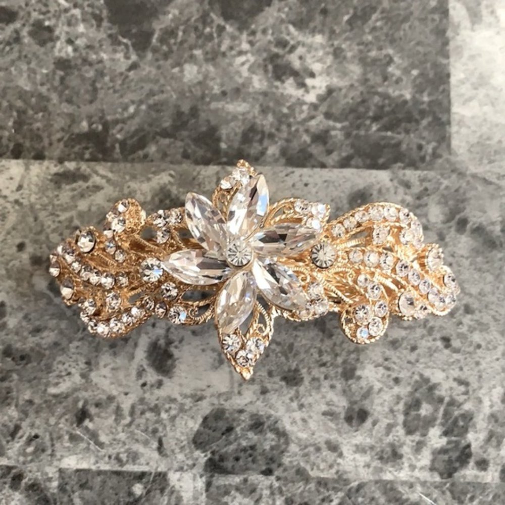 (2 for $10) NWOT Rhinestone / Gold Hair Clip